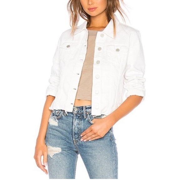 Blank NYC Jackets & Blazers - Blank NYC Denim Jacket Raw Hem in White